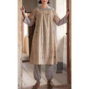 Gudrun Sjoden boho lagenlook oversized cotton dress size Small